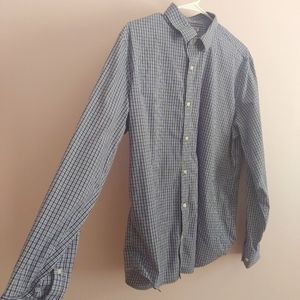 (2 for $20) GAP purple checked button up shirt size large